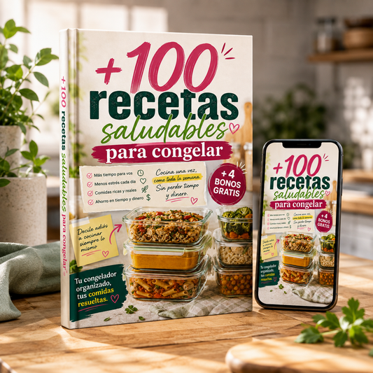 +100 Recetas Saludables para Congelar + 5 BONOS de regalo