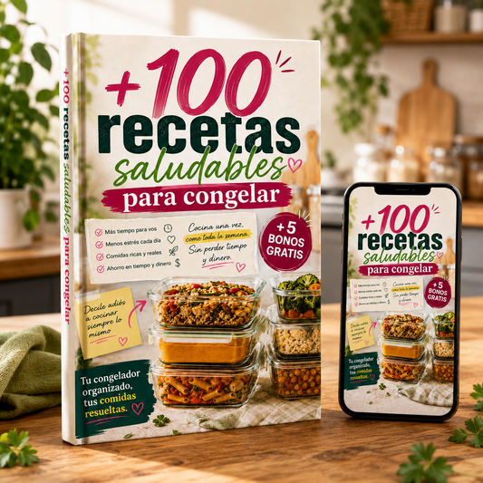 +100 Recetas Saludables para Congelar + 5 BONOS de regalo